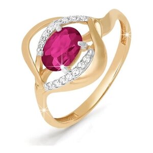 Кольцо Diamant online, золото, 585 проба, бриллиант, рубин, размер 18.5