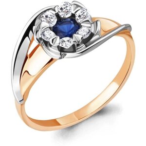 Кольцо Diamant online, золото, 585 проба, бриллиант, сапфир, размер 19
