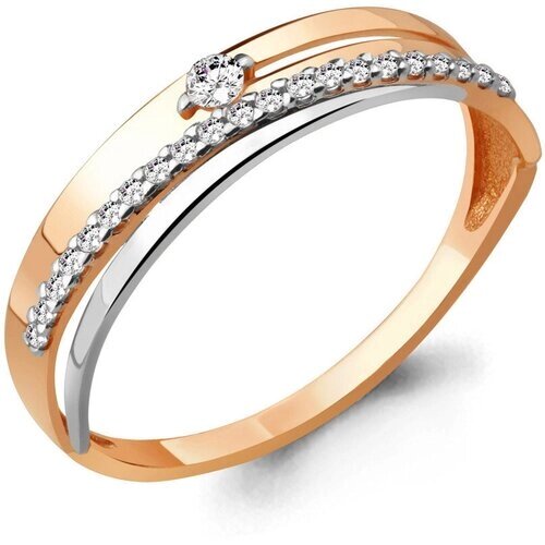 Кольцо Diamant online, золото, 585 проба, фианит, размер 16.5