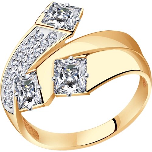 Кольцо Diamant online, золото, 585 проба, фианит, размер 19