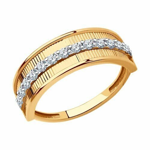 Кольцо Diamant online, золото, 585 проба, фианит, размер 19