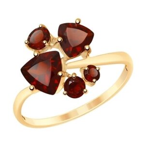 Кольцо Diamant online, золото, 585 проба, гранат, размер 18