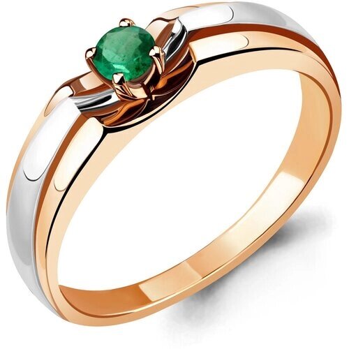 Кольцо Diamant online, золото, 585 проба, изумруд, размер 18.5, зеленый