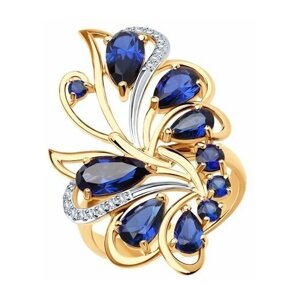 Кольцо Diamant online, золото, 585 проба, корунд, размер 18.5