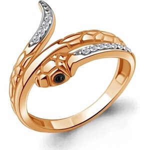 Кольцо Diamant online, золото, 585 проба, кристалл, фианит, размер 17