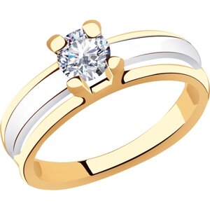 Кольцо Diamant online, золото, 585 проба, кристаллы Swarovski, размер 18.5