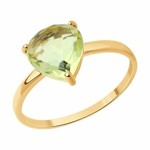 Кольцо Diamant online, золото, 585 проба, кварц, размер 17