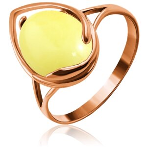 Кольцо Diamant online, золото, 585 проба, янтарь, размер 20, оранжевый
