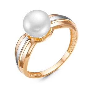 Кольцо Diamant online, золото, 585 проба, жемчуг, размер 17.5