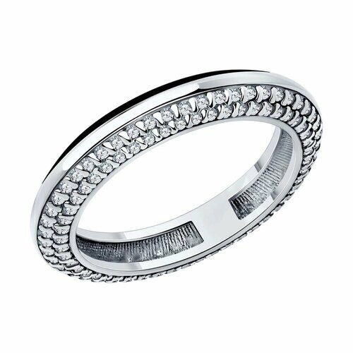 Кольцо Diamant серебро, 925 проба, родирование, эмаль, размер 18