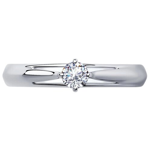 Кольцо Diamant, серебро, 925 проба, родирование, фианит, размер 18