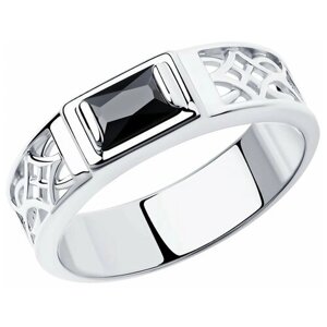 Кольцо Diamant, серебро, 925 проба, родирование, фианит, размер 22