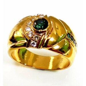 Кольцо Эстерелла, желтое золото, 750 проба, бриллиант, размер 21