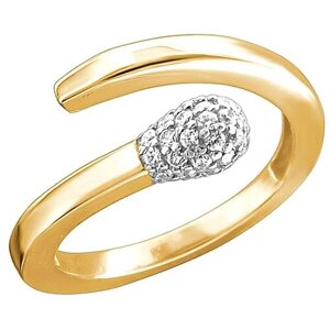 Кольцо Эстет, желтое золото, 585 проба, бриллиант, размер 15.5