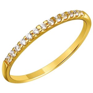 Кольцо Эстет, желтое золото, 585 проба, фианит, размер 16