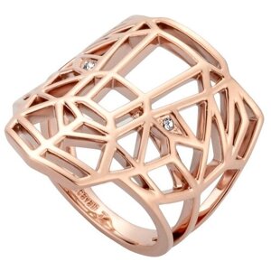 Кольцо Just Cavalli, нержавеющая сталь, кристалл, размер 18, розовый