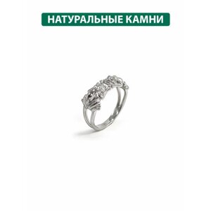 Кольцо Кристалл Мечты Лягушки, серебро, 925 проба, бриллиант, размер 17.5, серебристый