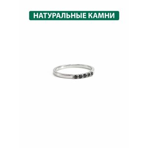 Кольцо Кристалл Мечты, серебро, 925 проба, бриллиант, размер 18, черный