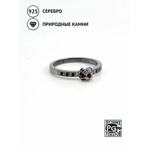 Кольцо Кристалл Мечты, серебро, 925 проба, чернение, шпинель, рубин, размер 18.5, красный, черный