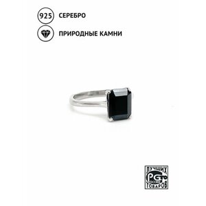 Кольцо Кристалл Мечты, серебро, 925 проба, родирование, шпинель, размер 17.5, черный