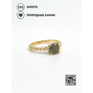 Кольцо Кристалл Мечты, желтое золото, 585 проба, александрит, размер 17.5
