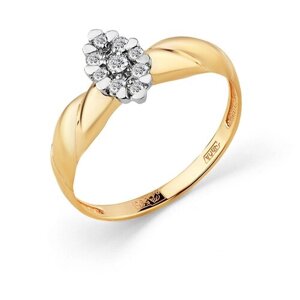 Кольцо Master Brilliant, белое, красное, комбинированное золото, 585 проба, бриллиант, размер 18.5