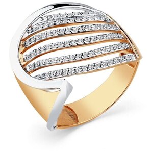Кольцо Master Brilliant, комбинированное, красное, белое золото, 585 проба, бриллиант, размер 18