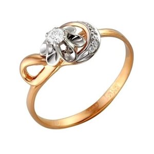 Кольцо Master Brilliant, красное золото, 585 проба, бриллиант, размер 17.5