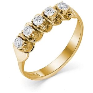 Кольцо Master Brilliant, желтое, красное золото, 585 проба, бриллиант, размер 17