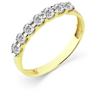 Кольцо Master Brilliant, желтое золото, 585 проба, бриллиант, размер 17.5
