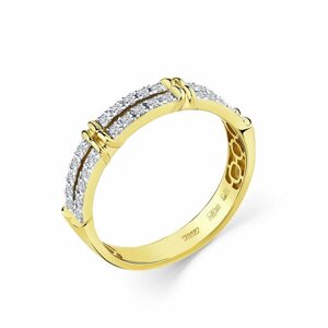 Кольцо Master Brilliant, желтое золото, 585 проба, бриллиант, размер 18.5