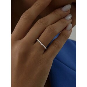 Кольцо на два пальца MIESTILO Кольцо серебро 925 серебряное дорожка ювелирное, серебро, 925 проба, родирование, фианит, размер 18, серый, серебряный