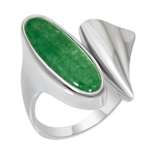 Кольцо НЕВСКИЙ-Т серебро, 925 проба, агат, размер 18.5, зеленый