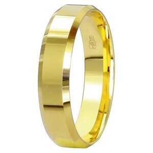 Кольцо обручальное AZADE, желтое золото, 585 проба, размер 23, ширина 5 мм, желтый