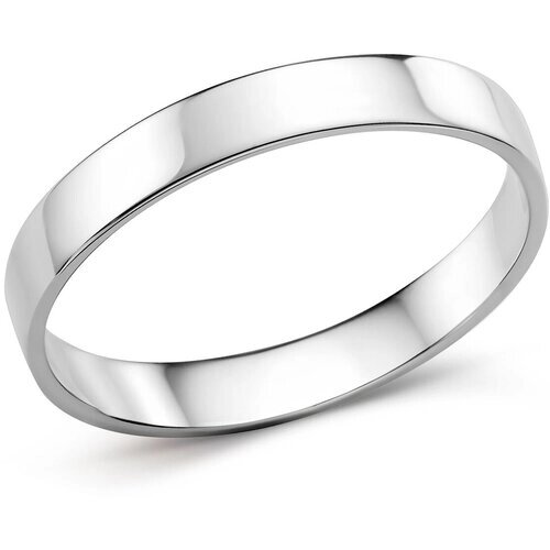 Кольцо обручальное Bassco серебро, 925 проба, родирование, размер 20, серебряный
