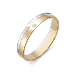 Кольцо обручальное Diamant online, золото, 585 проба, бриллиант, размер 17.5