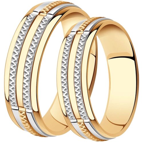 Кольцо обручальное Diamant online, золото, 585 проба, размер 15.5