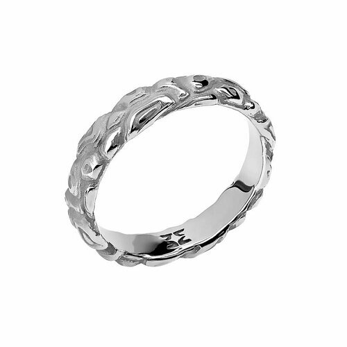 Кольцо обручальное Эстет 01О050322 серебро, 925 проба, родирование, размер 15.5