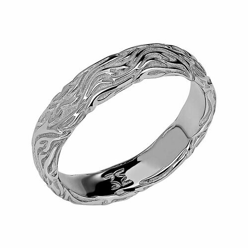 Кольцо обручальное Эстет 01О050337 серебро, 925 проба, родирование, размер 16