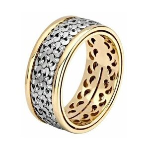 Кольцо обручальное Эстет 01О680170 комбинированное золото, 750 проба, бриллиант, размер 15.5