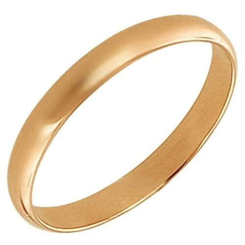 Кольцо обручальное Эстет, красное золото, 585 проба, размер 18