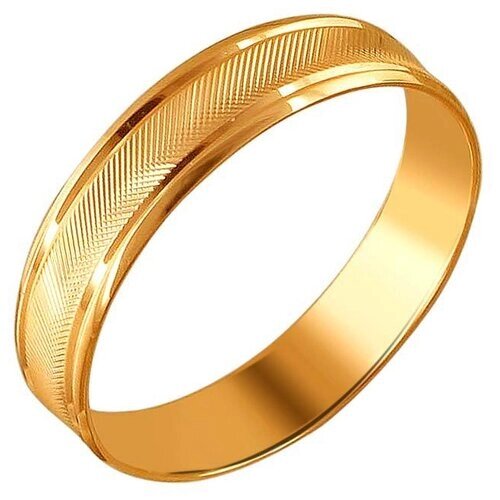 Кольцо обручальное Эстет, красное золото, 585 проба, размер 19.5