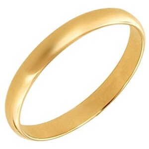 Кольцо обручальное Эстет, желтое золото, 585 проба, размер 19