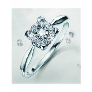 Кольцо обручальное Кольцо "Passion for Diamonds"Бриллиантовая страсть"размер 16.5, серебро, 925 проба, платинирование, муассанит, бриллиант, размер 17, серебряный