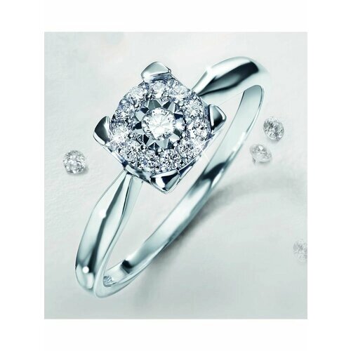 Кольцо обручальное Кольцо "Passion for Diamonds"Бриллиантовая страсть"размер 16.5, серебро, 925 проба, платинирование, муассанит, бриллиант, размер 17, серебряный
