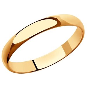 Кольцо обручальное SOKOLOV красное золото, 585 проба, размер 17