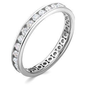 Кольцо обручальное Vesna jewelry, белое золото, 585 проба, бриллиант, размер 16.5, бесцветный