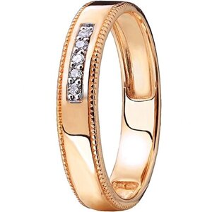 Кольцо обручальное Юверос, золото, 585 проба, бриллиант, размер 19