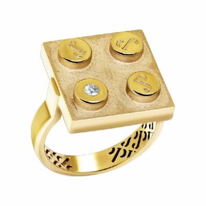 Кольцо Platika желтое золото, 585 проба, бриллиант, размер 17.5, желтый, золотой