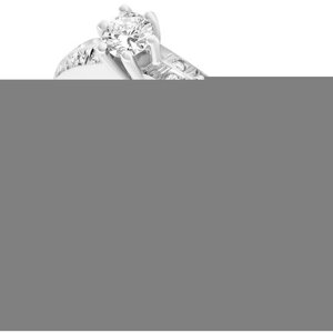 Кольцо помолвочное 1RBC белое золото, 585 проба, бриллиант, размер 17.5